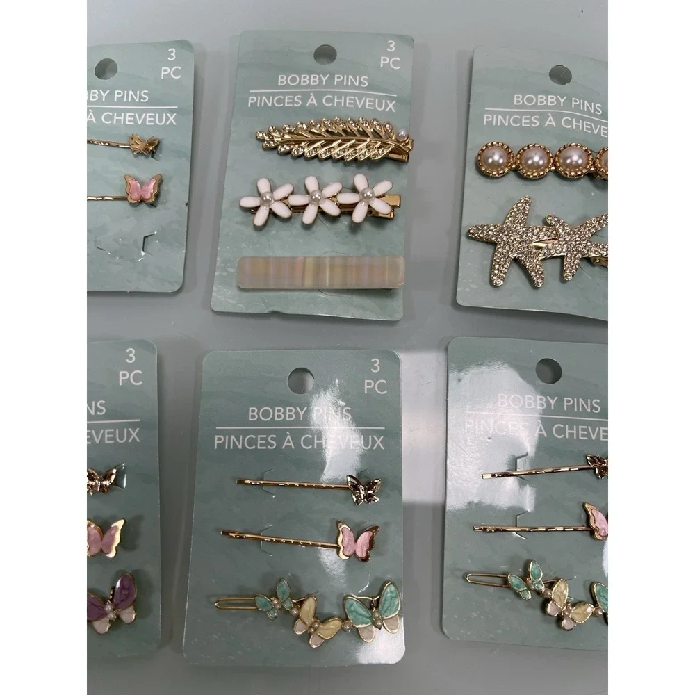 Large‎ Hair Accessory Lot Butterfly Floral Bobby Pins Barrettes New